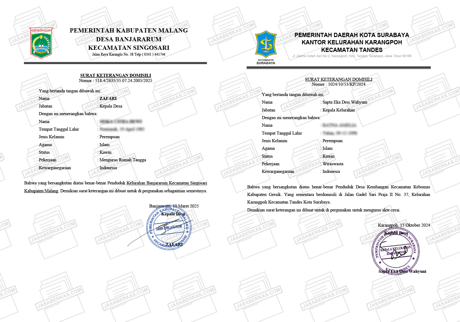 Surat Domisili Desa